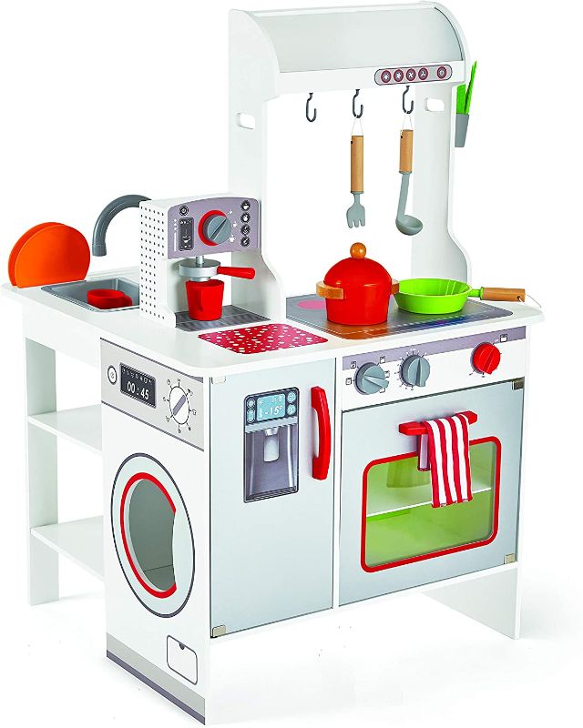 Photo 1 of **MISSING HARDWARE AND POSSIBLY COMPONENTS**
Imaginarium All Around Play Kitchen with Appliances and Accessories, for Ages 3-6

