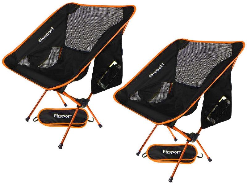 Photo 1 of 2 Pack Portable Camping Chairs Lightweight Folding Backpacking Chair Compact & Heavy Duty for Camp, Backpack, Hiking, Beach, Picnic, with Carry Bag
