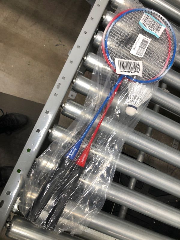 Photo 2 of Franklin Sports 2 Player Badminton Replacement Set - 2 Badminton Racquets and 2 Shuttlecocks - Adults and Kids Backyard Game - Red, Blue, Stars
