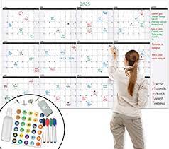 Photo 1 of Jumbo Laminated Dry Erase or Wet Erase 4 Month Quarterly Wall Calendar 38 x 45 inches Large Daily squares to plan your whole day or month Perfect for Office, College, Home, and Schools
