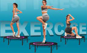 Photo 1 of 40 Inch Rebounder Trampoline for Adults with Bar - Micozy Portable Foldable Exercise Trampoline for Indoor and Outdoor Use, Workout Trampoline with Detachable Adjustable Handrail
