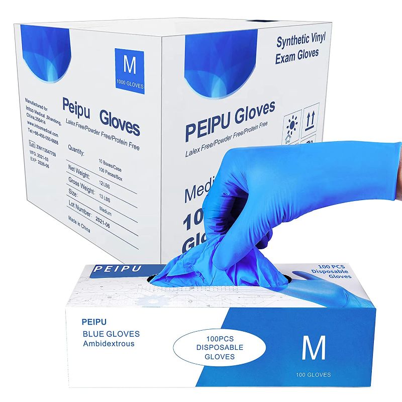 Photo 1 of ***XL SIZE*** PEIPU Nitrile and Vinyl Blend Material Disposable Gloves(XL, 1000-Count)?Powder Free, Cleaning Service Gloves, Latex Free
