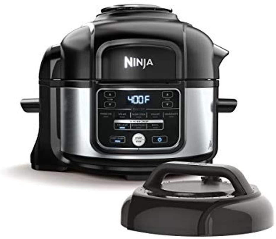 Photo 1 of Ninja OS101 Foodi 9-in-1 Pressure Cooker and Air Fryer with Nesting Broil Rack, 5 Quart, Stainless Steel
