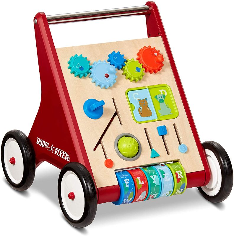 Photo 1 of Radio Flyer Classic Push & Play Walker, Toddler Walker with Activity Play, Ages 1-4 , Red
