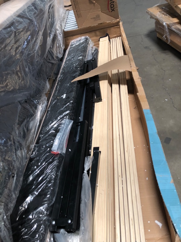 Photo 1 of ***INCOMPLETE, HARDWARE LOOSE IN BOX** VECELO Premium Upholstered Platform Bed Diamond Stitched Panel Headboard, Metal Frame & 12 Strong Wood Slat Support, Mattress Foundation/Easy Assembly,Queen,Beige
