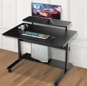 Photo 1 of ***STOCK PHOTO FOR REFERENCE*** BLACK ELECTRICAL STANDING DESK WITH 2 TIER