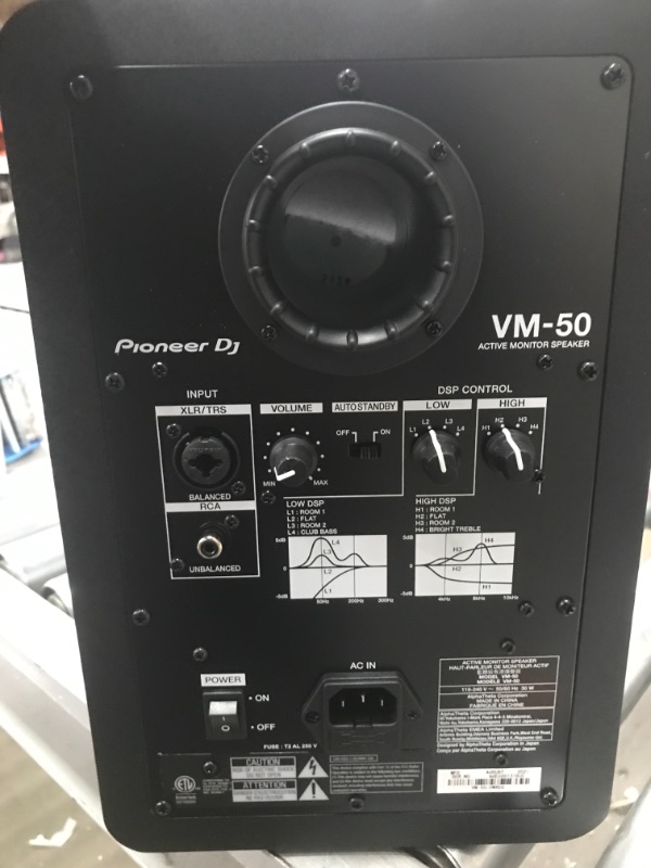 Photo 4 of ***DAMAGE SHOWN IN PICTURE*** Pioneer VM50 Powered Studio Monitor in Black

