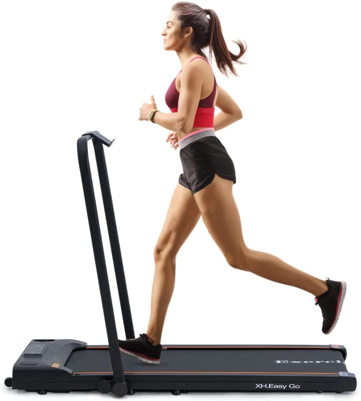 Photo 1 of 2 in 1 Portable Folding Treadmill - 2.0HP Under Desk Treadmill Electric Walking Pad & Running Machine with LCD Display for Home/Office Use
