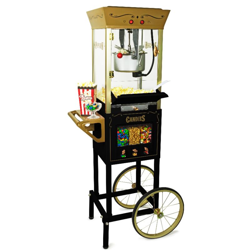 Photo 1 of Nostalgia CCP510BK Vintage Professional Popcorn Cart-New 8-Ounce Kettle-53 Inches Tall-Black
