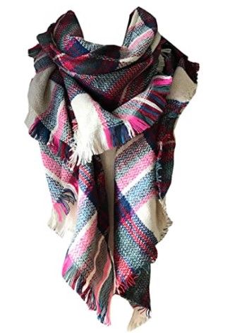 Photo 1 of **SET OF 2**
Wander Agio Womens Warm Long Shawl Winter Wraps Large Scarves Knit Cashmere Feel Plaid Triangle Scarf
