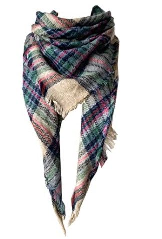 Photo 1 of **SET OF 2**
Wander Agio Womens Warm Long Shawl Winter Wraps Large Scarves Knit Cashmere Feel Plaid Triangle Scarf
