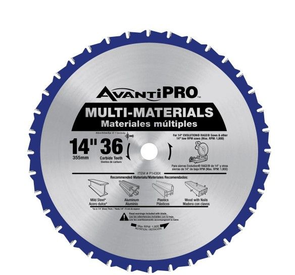 Photo 1 of 14 in. x 36-Tooth Multi-Material Circular Saw Blade
