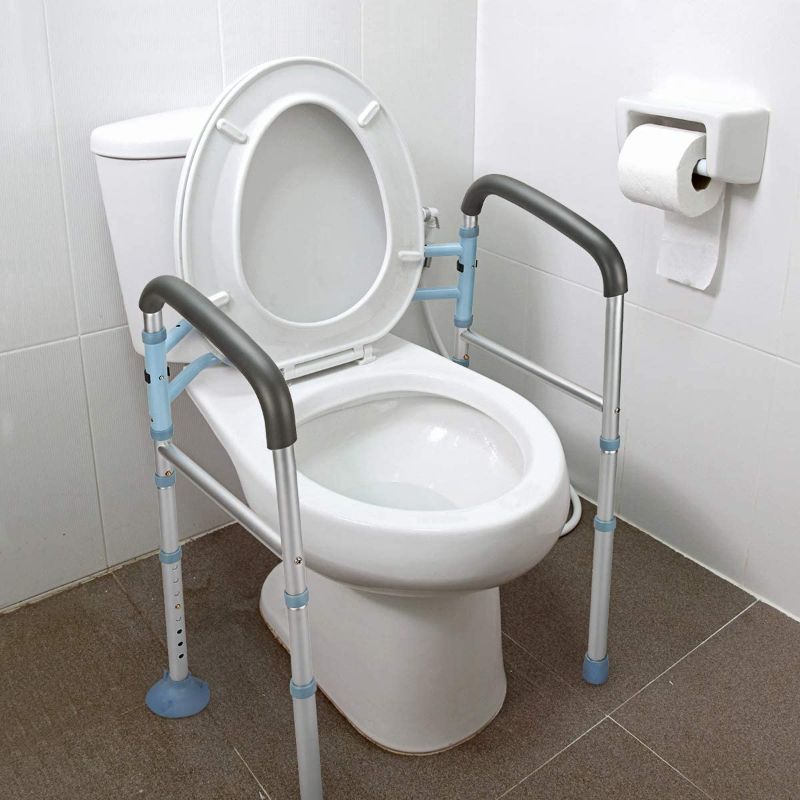 Photo 1 of **SLIGHTLY DIFFERENT FROM STOCK PHOTO**
OasisSpace Stand Alone Toilet Safety Rail - Heavy Duty Medical Toilet Safety Frame for Elderly, Handicap and Disabled - Adjustable Bathroom Toilet Handrails Grab Bar, Fit Any Toilet
