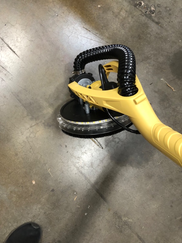 Photo 5 of **DIFFERENT FROM STOCK PHOTO**
YATTICH Drywall Sander, 750W Electric Sander with 12 Pcs Sanding discs, 7 Variable Speed 800-1750 RPM Wall Sander with Extendable Handle, LED Light, Long Dust Hose, Storage Bag and Work Glove, YT-917, Black/Yellow
