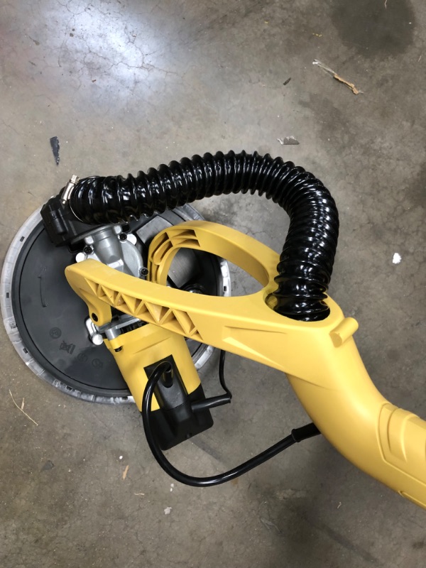 Photo 2 of **DIFFERENT FROM STOCK PHOTO**
YATTICH Drywall Sander, 750W Electric Sander with 12 Pcs Sanding discs, 7 Variable Speed 800-1750 RPM Wall Sander with Extendable Handle, LED Light, Long Dust Hose, Storage Bag and Work Glove, YT-917, Black/Yellow
