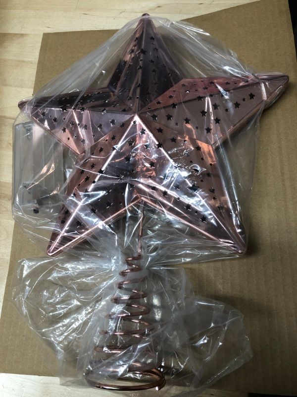 Photo 2 of Varmax Christmas Tree Toppers Lighted Christmas Decorations 9.4 inches, Rose Gold
