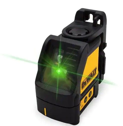 Photo 1 of 165 ft. Green Self-Leveling Cross Line Laser Level with (3) AAA Batteries & Case
