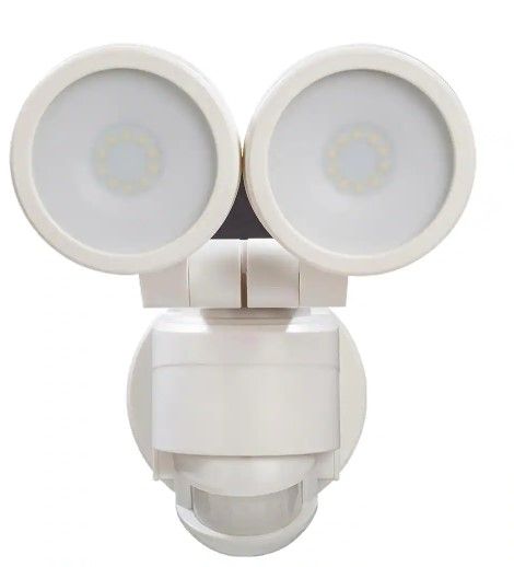 Photo 1 of 180° White Motion Activated Outdoor Integrated LED Twin Head Flood Light
