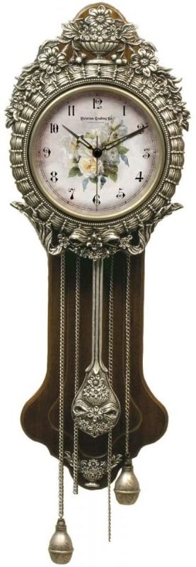 Photo 1 of Victorian Trading Co. Provencal Primrose Pendulum Wall Clock Nib
