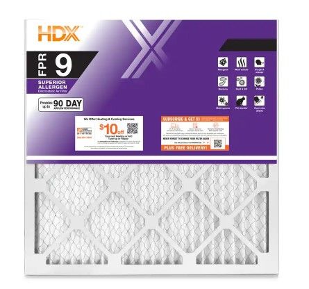 Photo 1 of 20 in. x 20 in. x 1 in. Superior Pleated Air Filter FPR 9
