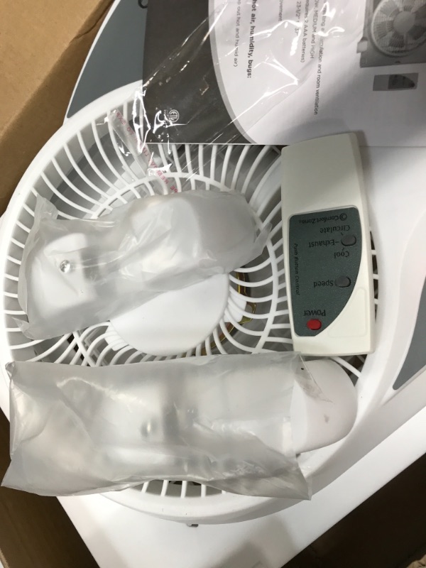 Photo 2 of Comfort Zone CZ310R 3-Speed 3-Function Expandable Reversible Twin Window Fan with Remote Control, Removable Cover
