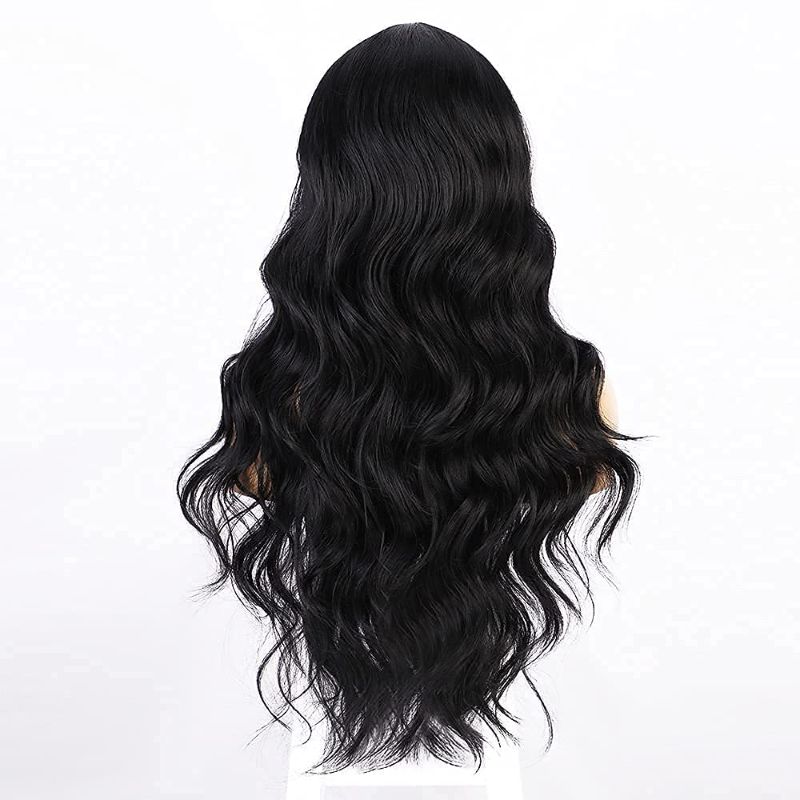 Photo 1 of Long Straight Black Wigs for Women,Natural Straight Hair ,Middle Part Synthetic Long Black Wigs, Full Machine Made,Cosplay Wig
