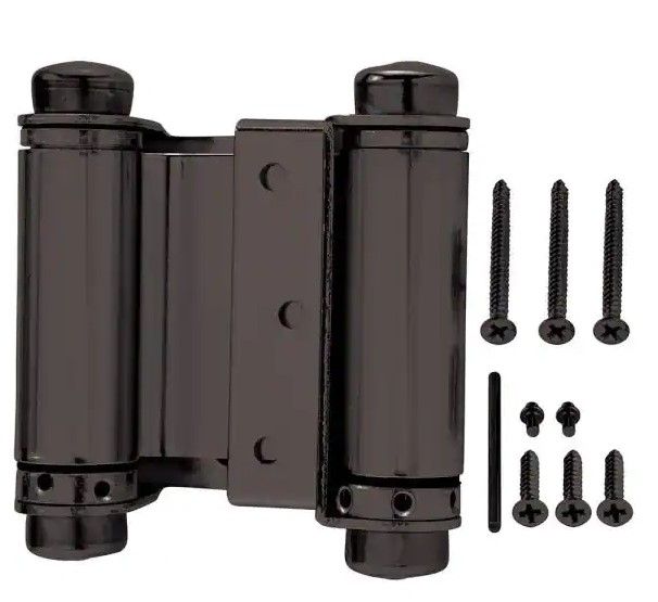 Photo 1 of 3 in. Square Oil-Rubbed Bronze Double-Action Spring Door Hinge
