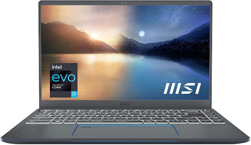 Photo 1 of MSI Prestige 14 Evo Professional Laptop: 14" FHD Ultra-Thin Bezel Display, Intel Core i7-1185G7, Intel Iris Xe, 16GB RAM, 512GB NVMe SSD, Thunderbolt 4, Win10 Home, Intel Evo, Carbon Gray (A11M-220)
