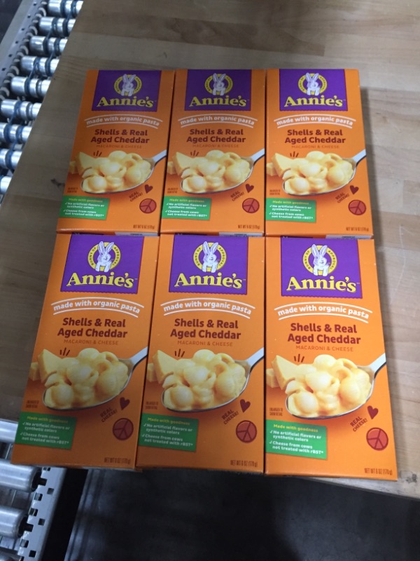 Photo 2 of *EXPIRES July 2022*
Annie's Homegrown Shells and Real Aged Wisconsin Cheddar, 6 Ounce, 6 pk
