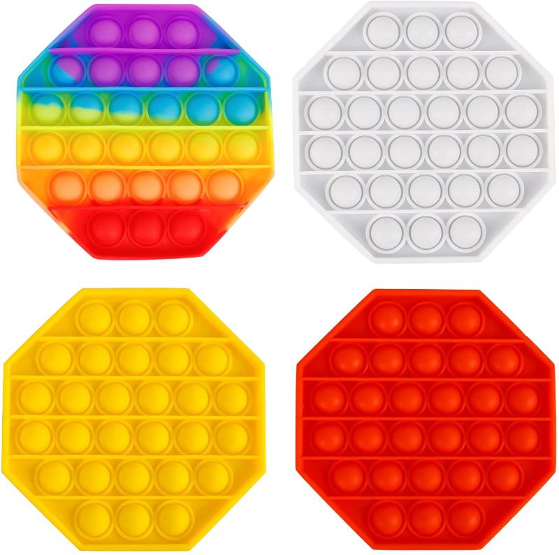 Photo 1 of 4 Pack Octagon Push Bubble Sensory Pop Fidget Dimple Toys Game Cheap? Kid Adult Gift Autism ADHD Asmr Autistic Anxiety Stress Relief, Teen Bulk Figetget Satisfying Set Things, Rainbow Yellow White
2 Pack