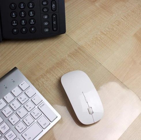 Photo 1 of 20 in. x 36 in. Crystal Clear Rectangular Desk Pad

