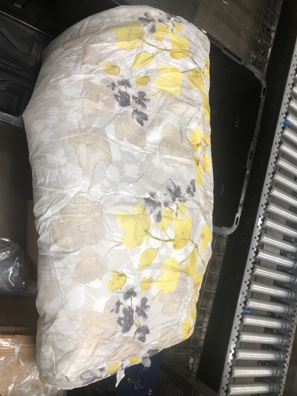 Photo 2 of **BLANKET ONLY**
Comfort Spaces Bed in A Bag - Trendy Casual Design Cozy Comforter, All Season Cover, King(104"x90"), Nina, Floral Yellow/Grey 