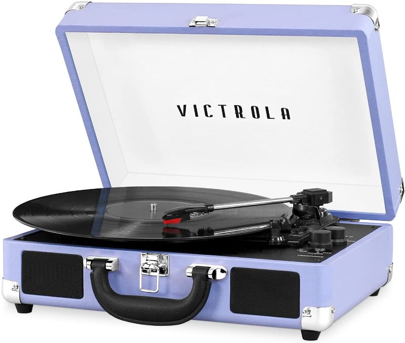 Photo 1 of **PARTS ONLY** NOT FUNCTIONAL
Victrola Vintage 3-Speed Bluetooth Portable Suitcase Record Player with Built-in Speakers | Upgraded Turntable Audio Sound| Includes Extra Stylus | Lavender