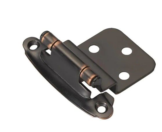 Photo 1 of **PACK OF 5**
3/8 in. Oil Rubbed Bronze Highlighted Inset Surface Face Frame Self-Close Hinge (2-Pack)
