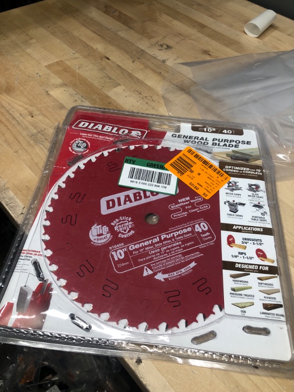 Photo 2 of 10 in. x 40-Tooth General Purpose Circular Saw Blade
