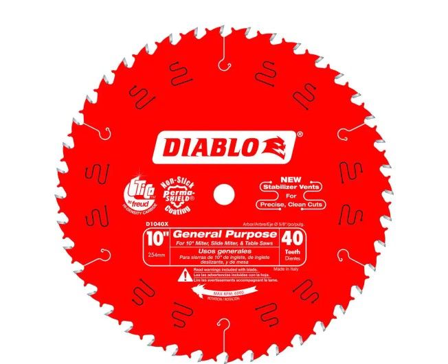 Photo 1 of 10 in. x 40-Tooth General Purpose Circular Saw Blade
