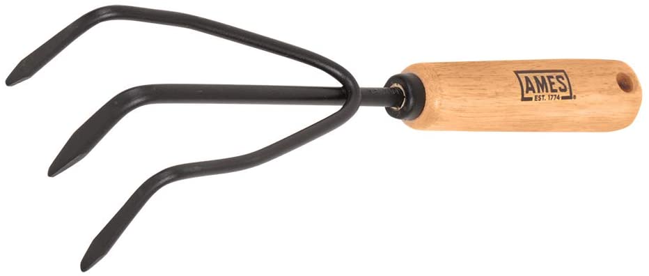 Photo 1 of **SET OF 3**
AMES 2446300 Tempered Steel Hand Cultivator with Wood Handle, 11-Inch, Brown
