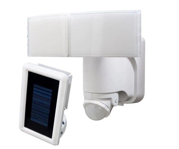 Photo 1 of 180-Degree White Solar Powered Motion LED Security Light with Battery Backup
