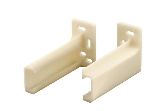 Photo 1 of **pack of 6**
Drawer Track Back Plate, 3/8 in. x 1 in., Plastic, White (1-pair)
