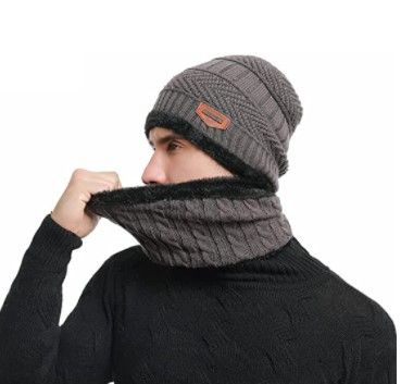 Photo 1 of **SET OF 2**
Beanie Hat Scarf Set Warm Soft Cold Stretch Slouchy Skully Knit Hat Thick Fleece Lined Winter Cap Neck for Men Women
