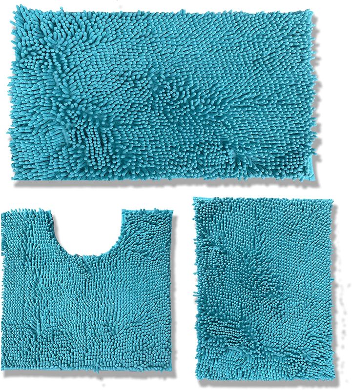 Photo 1 of **DIFFERENT COLOR FROM STOCK PHOTO**
Bathroom Rug Set Chenille Bath Mats for Bathroom Non Slip,Extra Soft,and Absorbent Shaggy Rugs, Machine Wash and Dry, Perfect Plush Carpet Mats for Tub,Shower,Washable Carpets Set Bath Rugs
