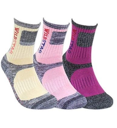 Photo 1 of **SET OF 4**COLOR MAYBE DIFFERENT
WILD STAG For Women Random Color, Multi-pack Cushion Outdoor Hiking Walking Trekking Socks