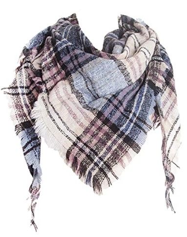 Photo 1 of **SET OF 4**
Wander Agio Womens Warm Scarf Triangle Shawls Winter Scarves Stripe Plaid Fichu Rough Surface

