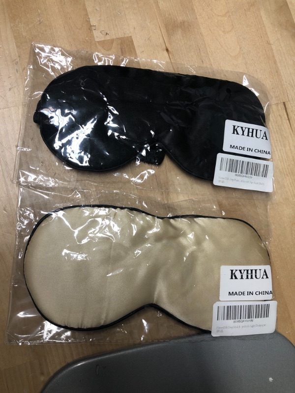 Photo 2 of **SOLD AS SET**
Natural Silk Sleep Mask, Blindfold, Super Smooth Eye Mask (Black)(Gold)
