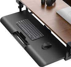 Photo 1 of Fenge Push-Pull Keyboard Drawer Under Desk C Clamp on Keyboard Tray Adjustable Ergonomic Design KT760001WB
