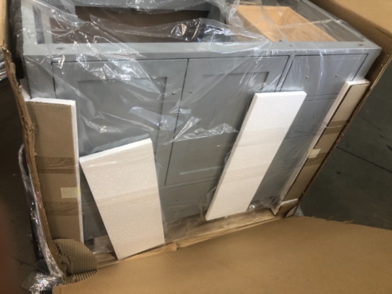 Photo 2 of ***SOLD AS WHOLE PALLET ONLY*** NO RETURNS** NO REGUNDS***
Cambridge 43 in. Bath Vanity in Grey with Marble Vanity Top in Carrara White with White Basin
