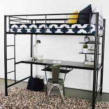 Photo 1 of ***INCOMPLETE BOX 1 OF 2***MISSING BOX 2***
Walker Edison Metal Twin Loft Bed with Workstation - Black
