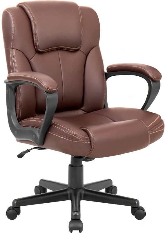 Photo 1 of brown leather office chair