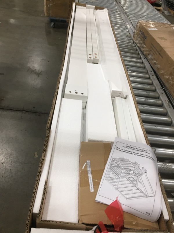 Photo 1 of INCOMPLETE House Bed Bunk Beds with Slide, Wood Bunk Beds with Roof and Guard Rail for Kids, Toddlers, No Box Spring Needed (BOX 3 OUT OF 3)
**MISSING BOX 1 AND 2**
