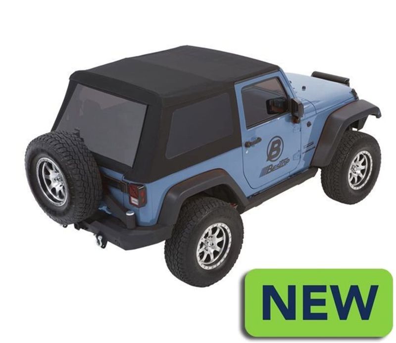 Photo 1 of USED Bestop 5492217 Black Twill Trektop NX Glide Convertible Soft Top for 2007-2018 Wrangler JK 2-door
